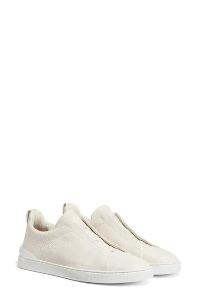 Zegna Leather Sneakers In White