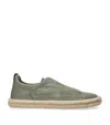 Zegna Canvas Triple Stitch Espadrilles In Green