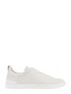Zegna Triple Stitch Deerskin Leather Slip-on Sneaker