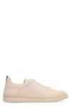 ZEGNA ZEGNA TRIPLE STITCH LEATHER SNEAKERS