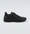 Zegna Monte Sneakers With Triple Stitching Design In Black