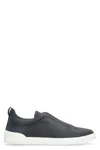 ZEGNA ZEGNA TRIPLE STITCH LEATHER SNEAKERS