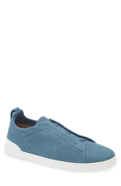 Zegna Triple Stitch™ Low Top Sneaker In Blue