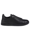 Zegna Triple Stitch Low-cut Skate Shoes In Black