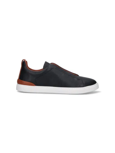 ZEGNA TRIPLE STITCH LOW-TOP SNEAKERS