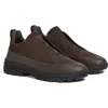 Zegna Baskets Triple Stitch Monte En Veau Velours Marron In Brown