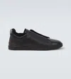 Zegna Triple Stitch Shearling-lined Sneakers In Animal Print