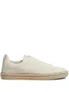Zegna Triple Stitch Slip-on Espadrilles In Neutral