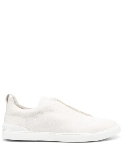 Zegna Triple Stitch Sneaker In White