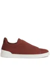 Zegna Cotton-linen Triple Stitch Sneakers In 红色