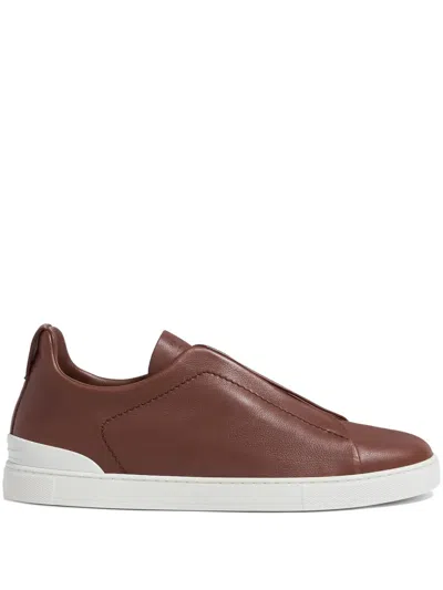 Zegna Triple Stitch Secondskin Low-top Sneakers In Multi