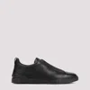 Zegna Triple Stitch Low-cut Skate Shoes In Black