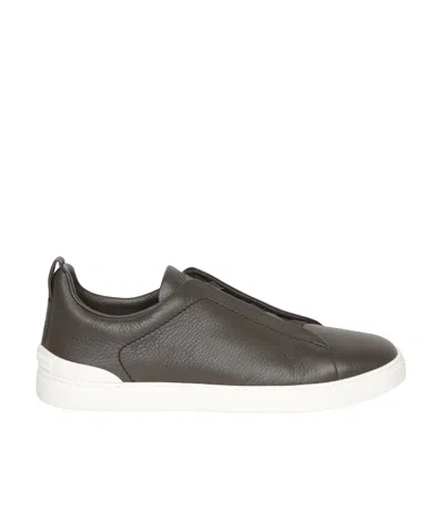 Zegna Triple Stitch Sneakers In Black