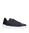 Zegna Baskets Triple Stitch En Oasi Cashmere Noir Réglisse In Black
