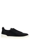 Zegna Triple Stitch Suede Slip-on Sneaker In Brown