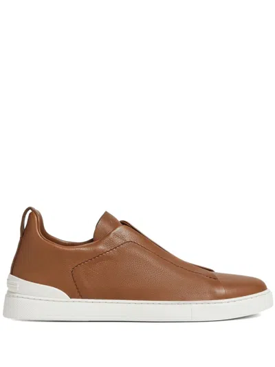 ZEGNA TRIPLE STITCH SECONDSKIN SNEAKERS