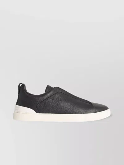 Zegna 'triple Stitch' Sneakers Contrast Sole In Black