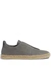 Zegna Canvas Triple Stitch Espadrilles In Grey