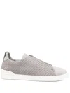 Zegna Triple Stitch Sneakers In Grey