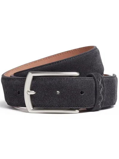 Zegna Rectangle Classic Buckle Belt In Dark Blue