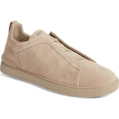 ZEGNA ZEGNA TRIPLE STITCH SUEDE SLIP-ON SNEAKER
