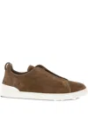 Zegna 'triple Stitch' Sneakers In Brown