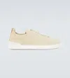 ZEGNA TRIPLE STITCH SUEDE SNEAKERS