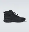 Zegna Triple Stitch Vetta Leather Sneakers In Black