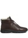 Zegna Triple Stitch Suede High-top Sneakers In Brown