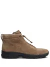 Zegna Triple Stitch Vetta Suede Sneakers In Brown
