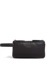 Zegna Triple Zip Pouch In Brown