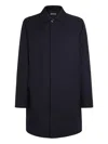 Zegna Water Repellent Microfiber Twill Raincoat In Blue