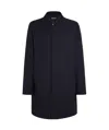Zegna Water Repellent Microfiber Twill Raincoat In Blue