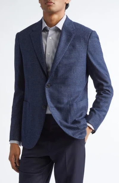 Zegna Trofeo Plaid Stretch Wool & Cashmere Sport Coat In Blue