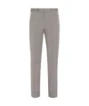 Zegna Taupe Trofeo Seersucker Wool Silk And Linen Blend Pants In Gold