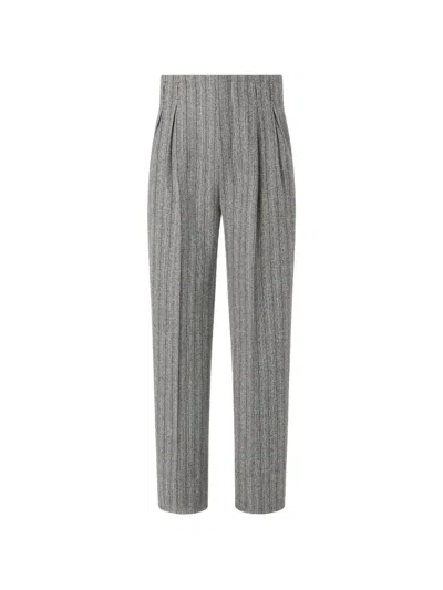 Zegna Trofeo Selection Pinstripe Trousers In Gray