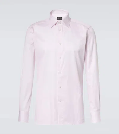 Zegna Trofeo Striped Cotton Shirt In Multicoloured