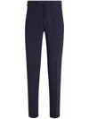Zegna Cashco Straight-leg Trousers In Blue