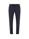 Zegna Straight-leg Stretch-cotton Twill Trousers In Blue