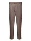 Zegna Men's Cotton And Linen Pants In Brown