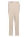 Zegna Straight-leg Pleated Cotton And Wool-blend Twill Trousers In Beige