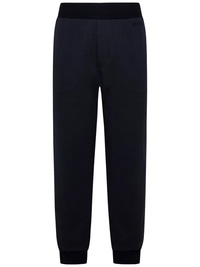 Zegna Z  Logo Embroidered Track Trousers In Blue