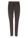 Zegna Straight-leg Brown Chinos With Hook And Zip Closure In Brown