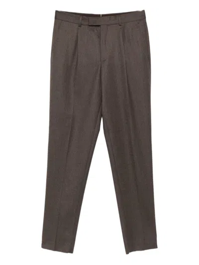 Zegna Pleated-front Trousers In Brown