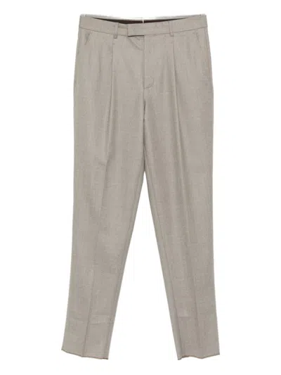 Zegna Press-creased Trousers In Gray