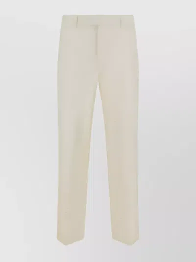 Zegna Trousers With Belt Loops Waistband In White