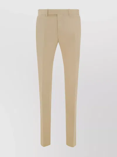 Zegna Trousers With Monochrome Pattern And Pockets In Neutral