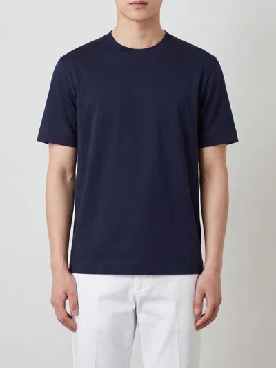 Zegna Cotton T-shirt In Blue