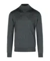 Zegna Cashmere Silk Turtleneck Knit Sweater In Gray