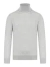 Zegna Turtleneck, Regular Fit, Ribbed Bottom, Ribbed Collar In Grey